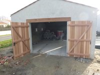Portail de garage bois exotique